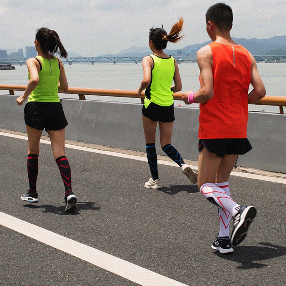 Calcetines de compresión para hombre y mujer, medias graduadas para la circulación, para correr, deportes atléticos, 1 par