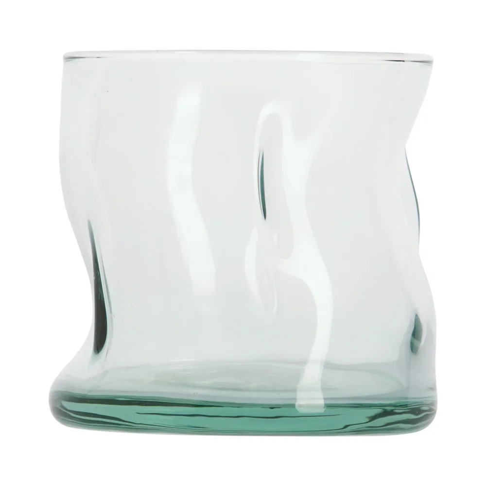Clear Green Glass 11.5 oz Drinking Glasses Set of 2 Modern Tumbler Cups for Water Juice Beer Barware Home Kitchen Dining - view 4