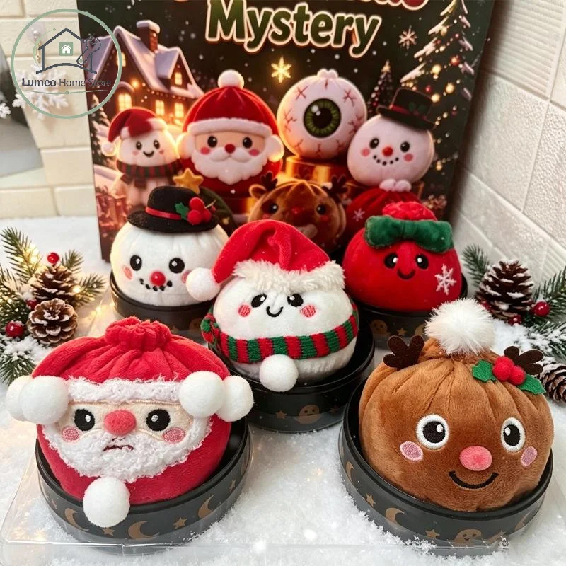 Christmas Collection Soft Knit Pinch Kawaii Steamed Bun Stress Relief Finger Grip Training Steamed Bun Pinch For Festival Gift