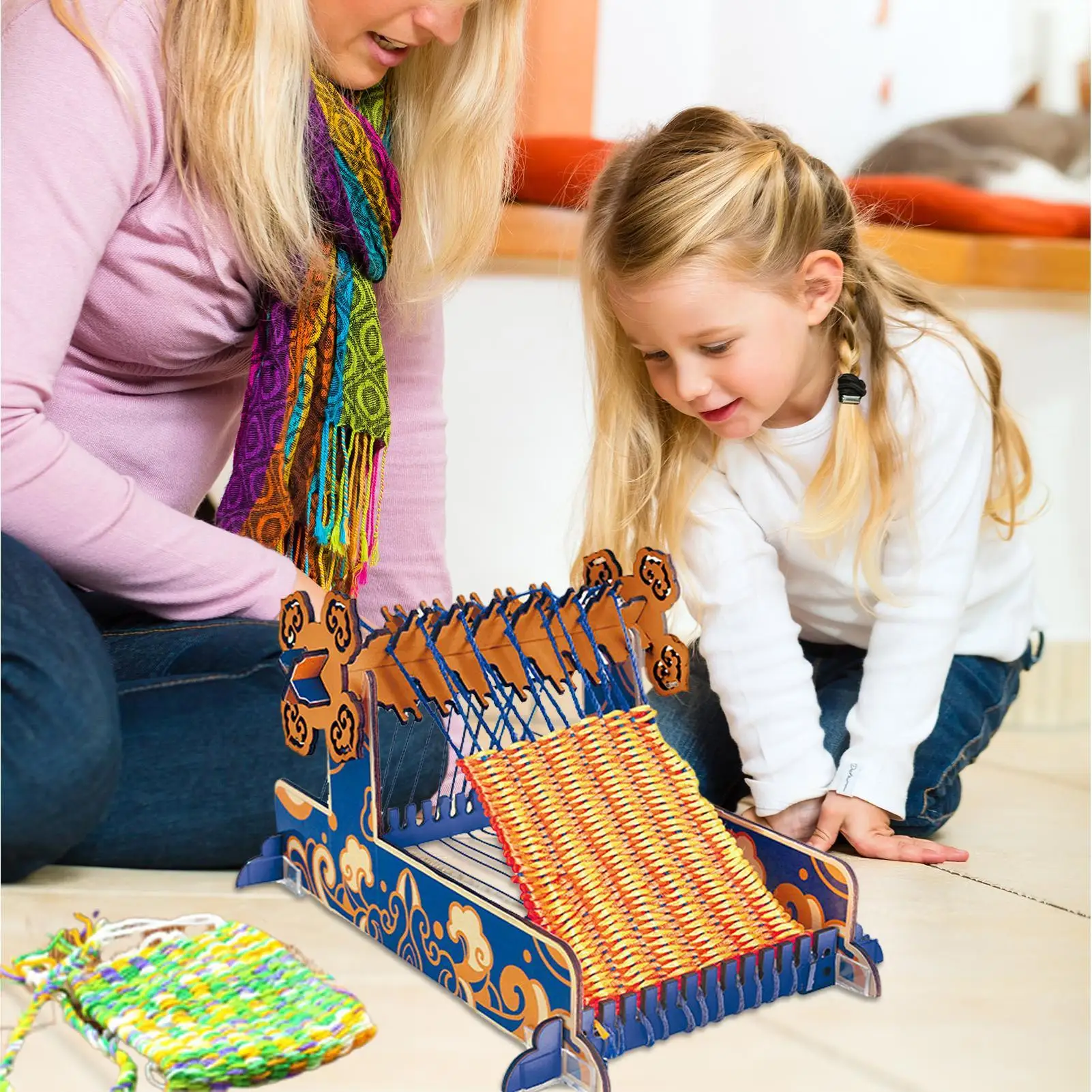 

Child Weaving Set Potholder Loops Crafts For Kids Art Accessories For Making Mobile Phone Bags Cup Holders Bracelets Pet Scarves