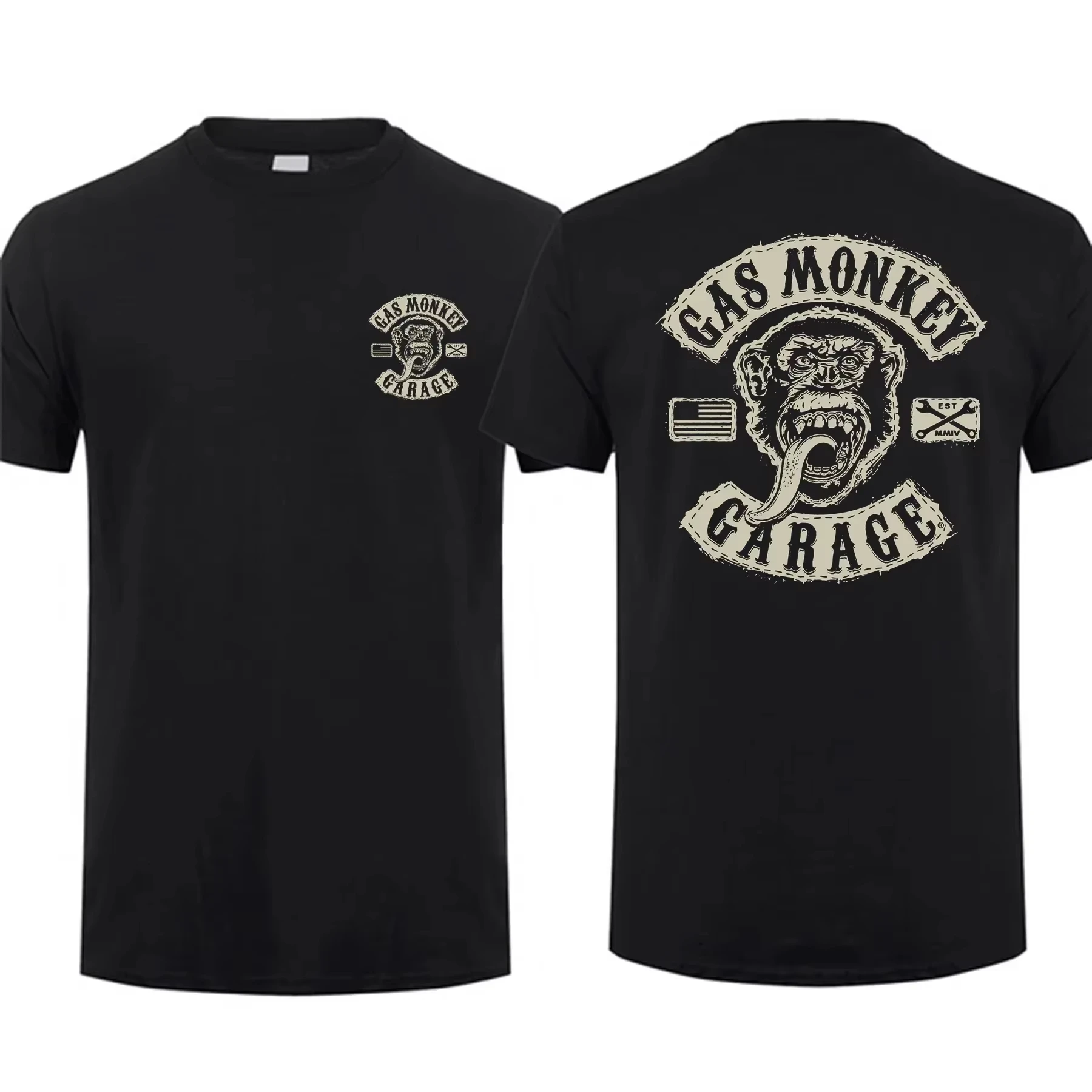 2026 New Summer Amazing T-Shirt  Cotton Tshirts Double Sided Gas Monkeys GarageTops Streetwear Graphiiccs Print Man