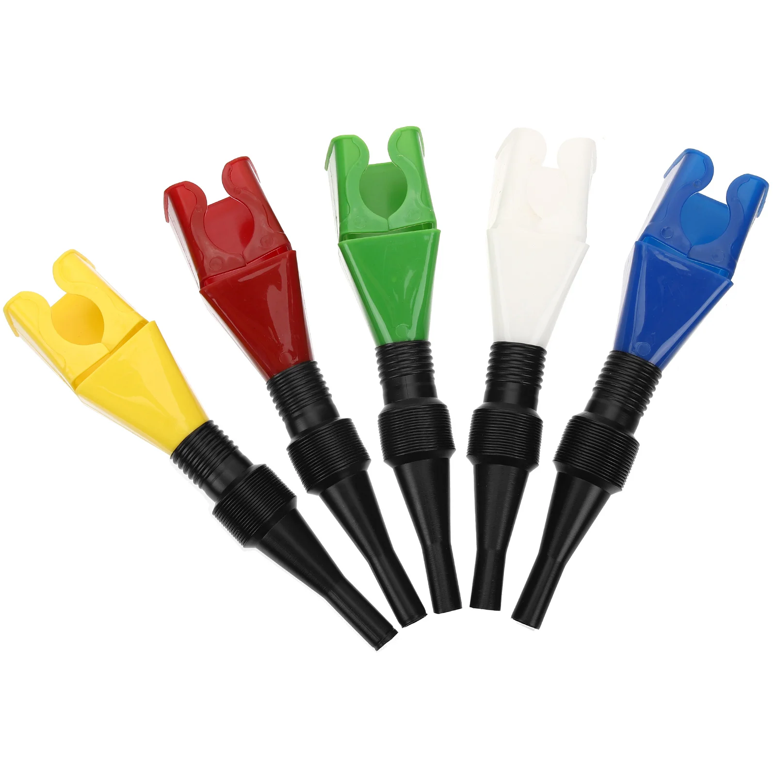 

5 Pcs Portable Gasoline Funnel Multi-color Car Engine Oil with Hose Plastic Fuel