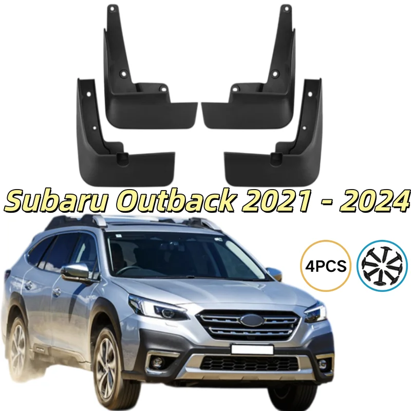 4Pcs Waterproof  MudFlaps Splash For Subaru Outback 2021 - 2024 2023 2022 Car Mudflaps Guards Mudguards Flap Fender Accessories