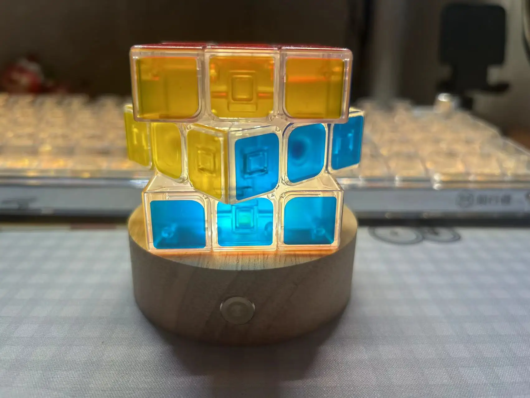 Super LED Light 3x3 Cube Sticker Pocket trasparente Speed 3x3x3 Magic Cube Collection professione Cube Education Toys