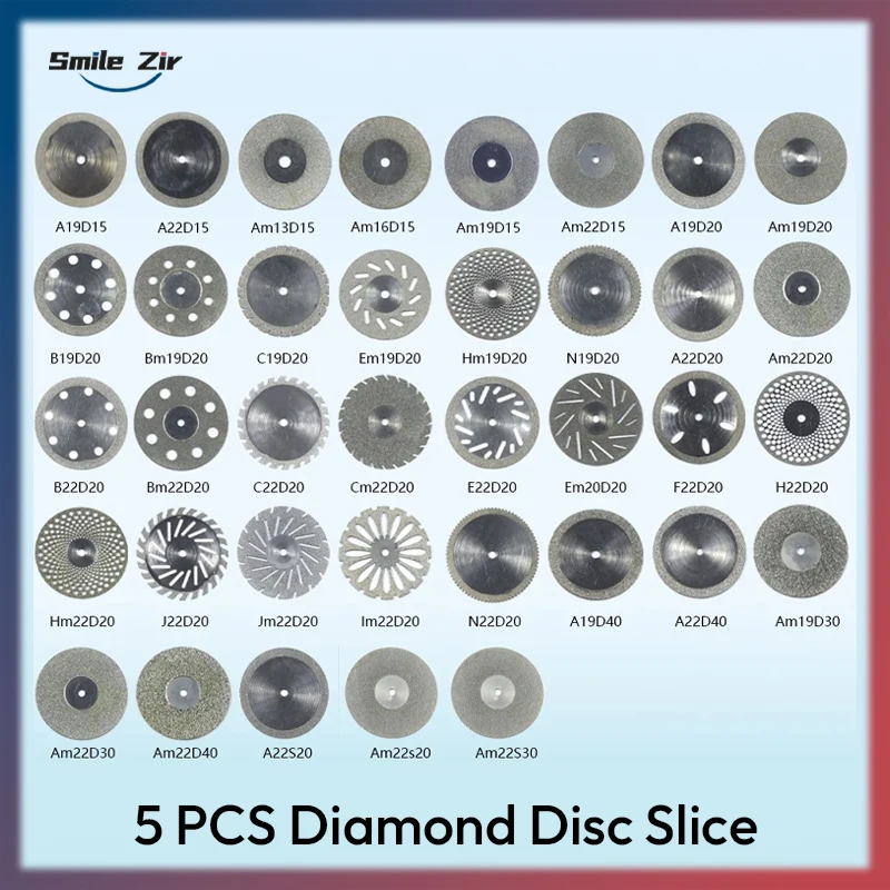 5pcs Dental Diamond Disc Disk 0.25mm Extra-thin Double Sided Grit Cutting Disc Thickness Dental Lab Dentist Polisher Machine