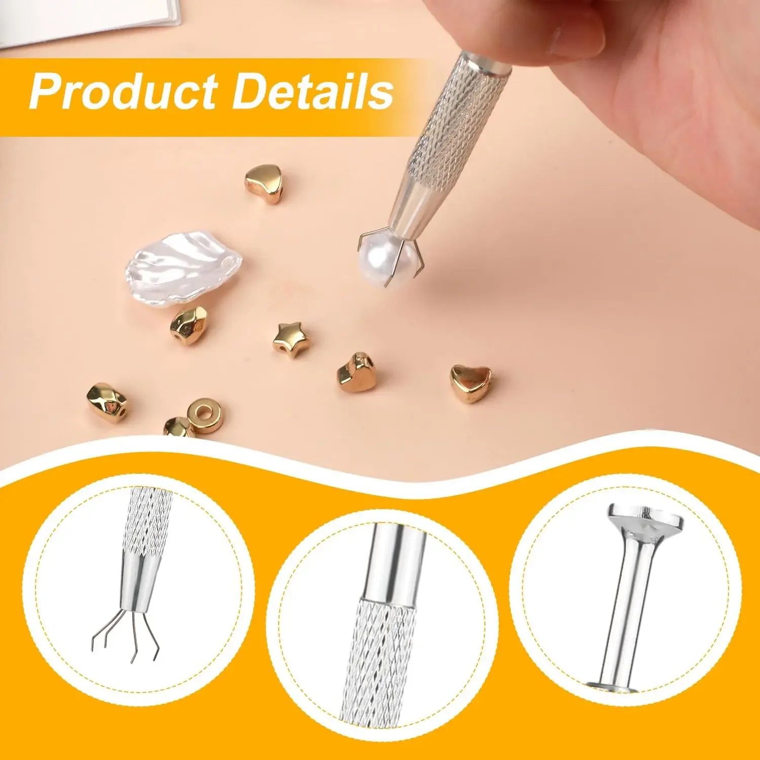 Porta gioielli professionale Piercing Ball Grabber Vite Perlina Pick Up Penna Strumento Pinza Pinzette con 4 artigli Strumento di creazione fai da te