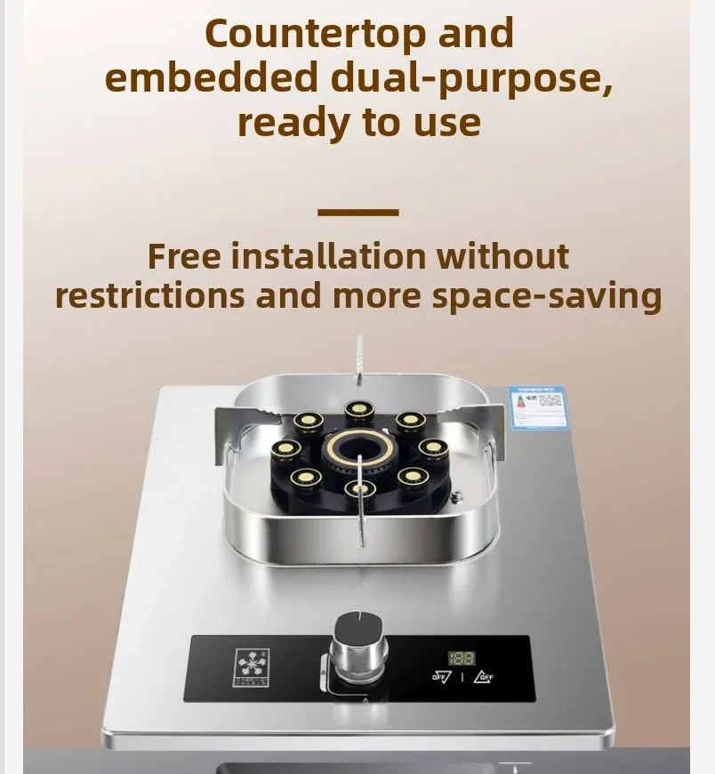 

Газовая плита Sakura с одной конфоркой для домашнего использования, на сжиженном или природном газе, энергосберегающая, настольная, встраиваемая варочная панель QBD