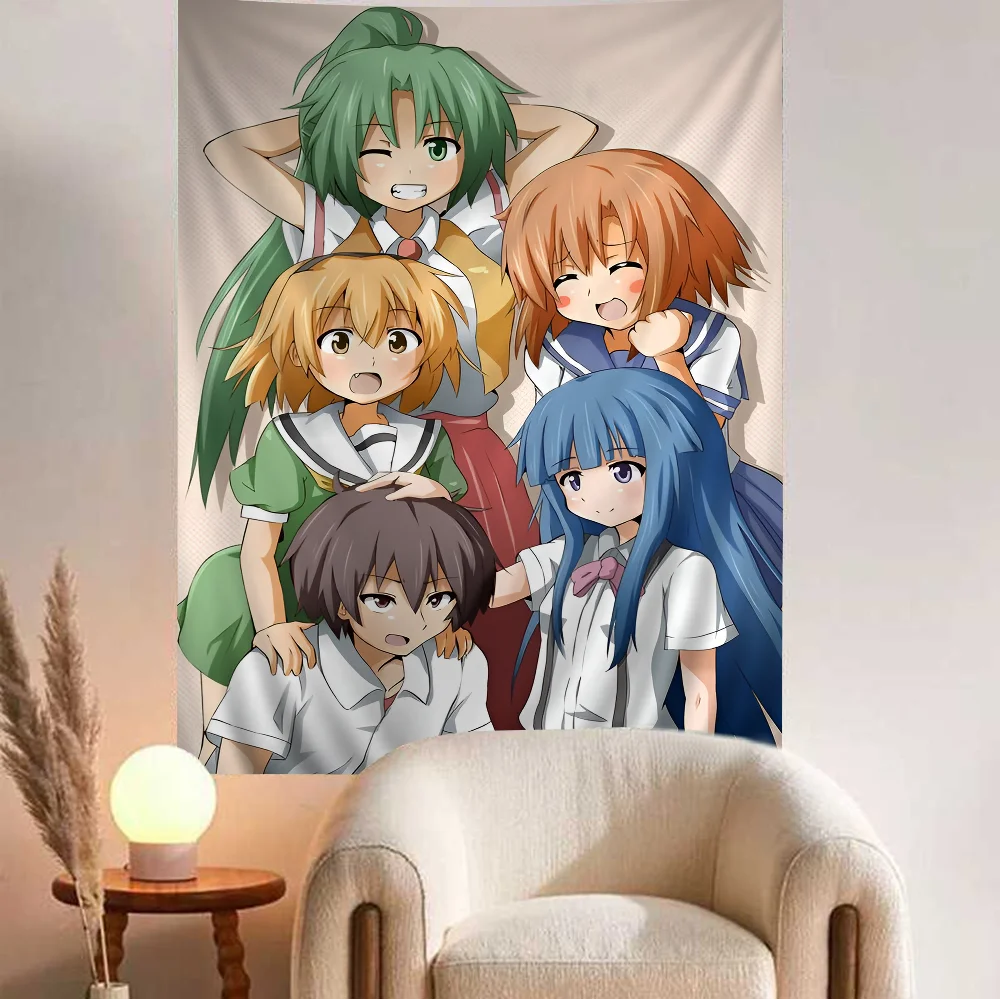 Higurashi When They Cry Chart Tapestry Art Science Fiction Room Home Decor Cheap Hippie Wall Hanging