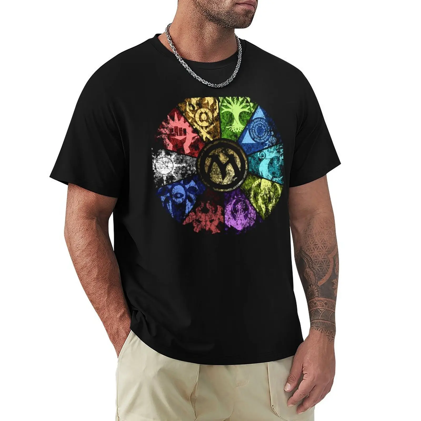

MTG Faded Guild Wheel T-Shirt oversize t-shirts man anime stuff mens big and tall t shirts