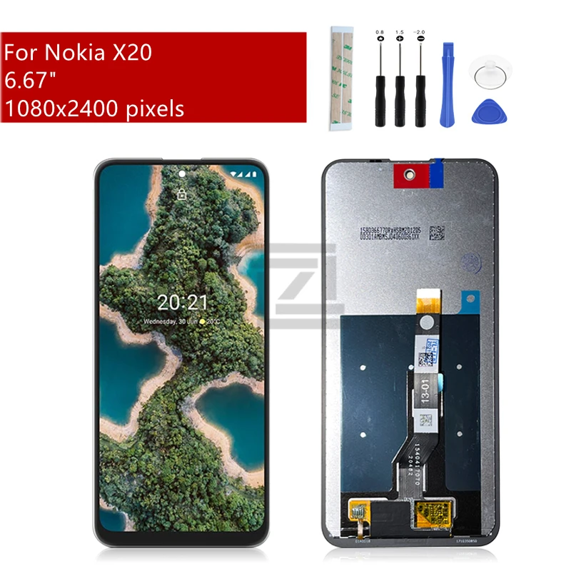 For Nokia X20 LCD Display Touch Screen Digitizer Assembly For Nokia X20 TA-1341 TA-1344 Lcd Screen Replacement Repair part 6.67