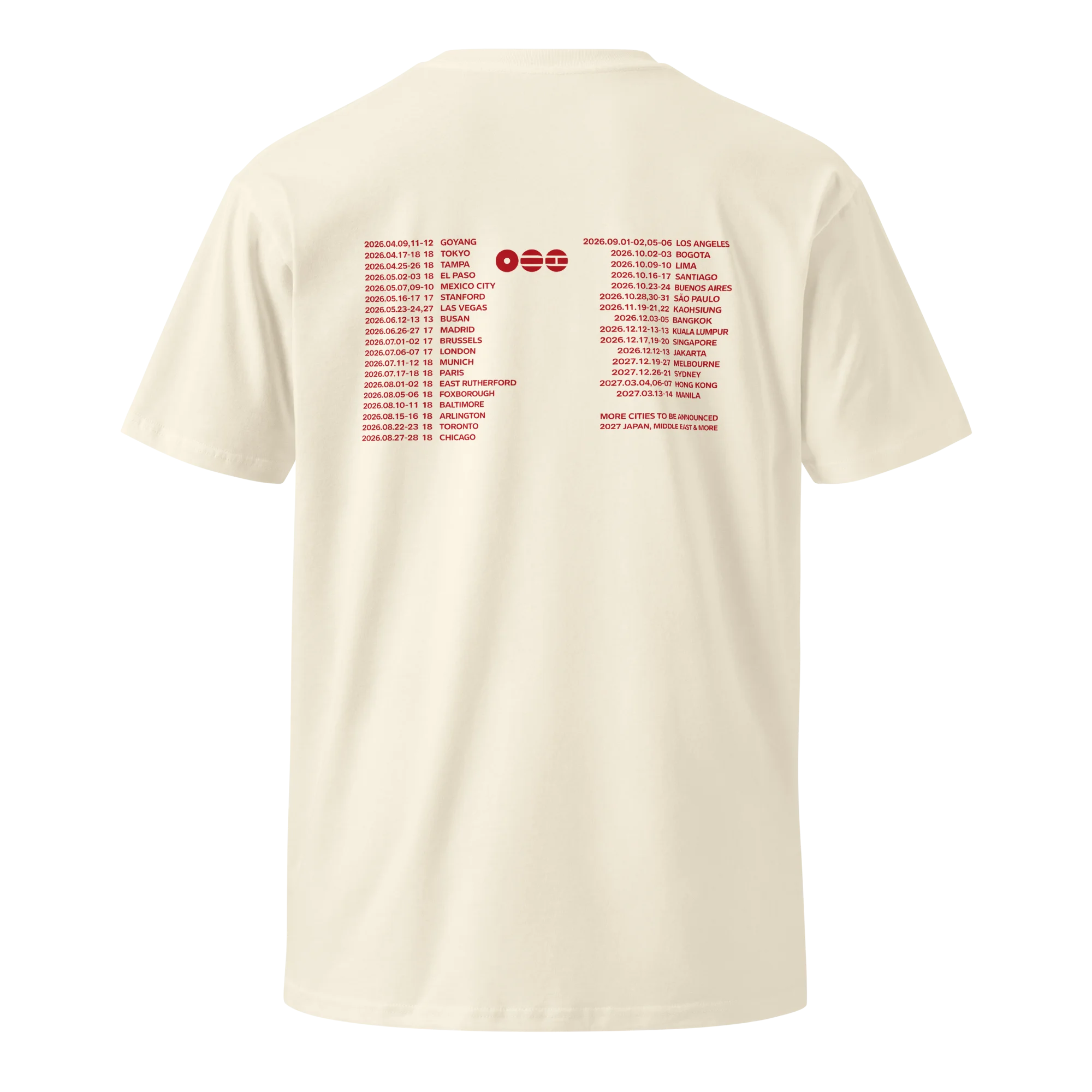 BTS Jungkook Taehyung 2026 World Tour, beidseitig bedrucktes T-Shirt mit Porträt und einer Liste der Tour-Städte, für Kpop-Fans, Herren, Damen und Kinder. – Detail 8