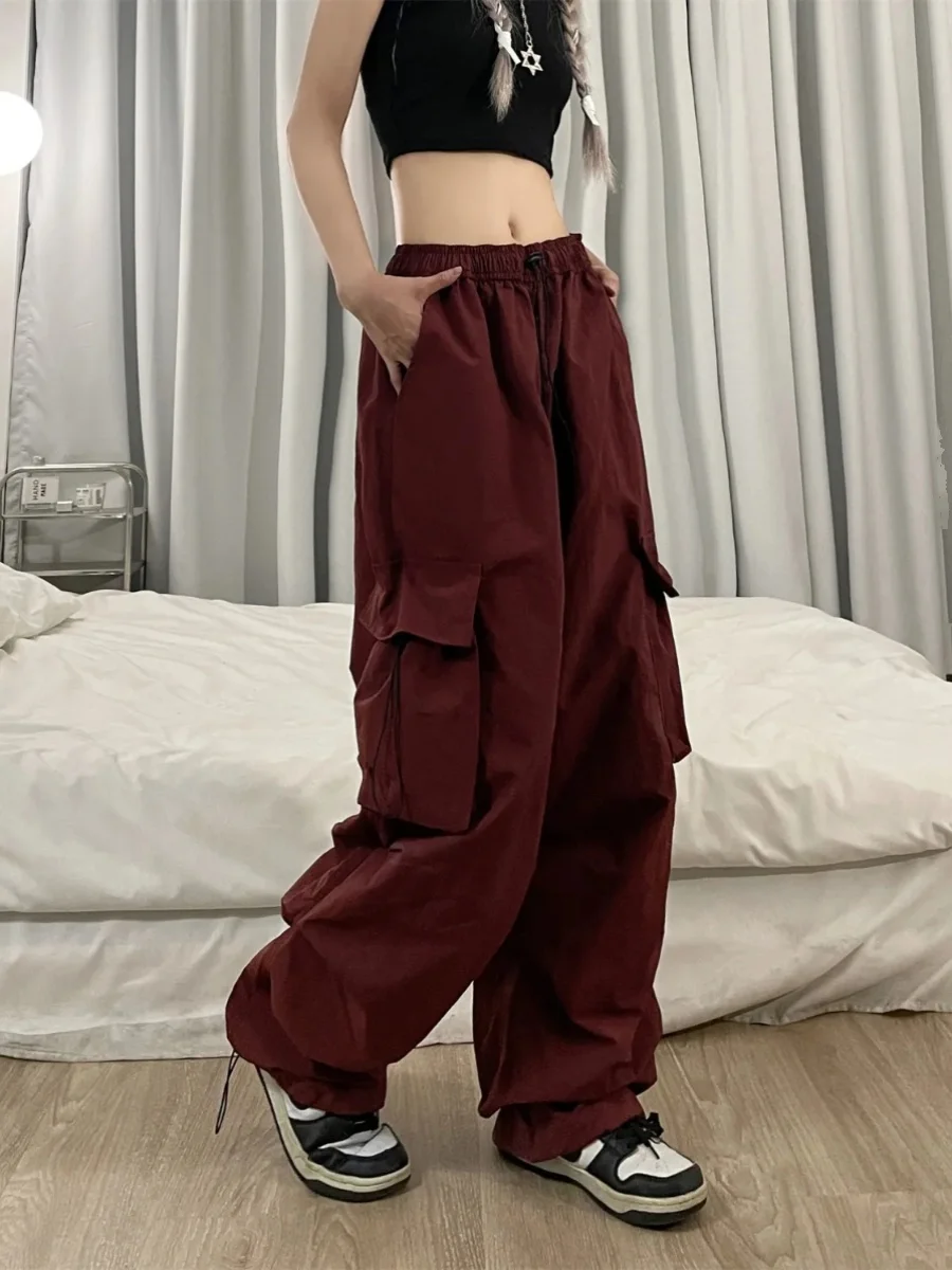 Hohe Taille Vintage Arbeit Hosen frauen Sommer Casual Qui Dry Breite Bein Hosen Koreanische Sle Pendeln Falten ket Lange Hosen