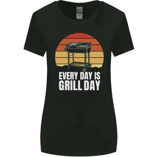 Every Days a Grill Day Funny BBQ Retirement Womens Wider Cut T-Shirt