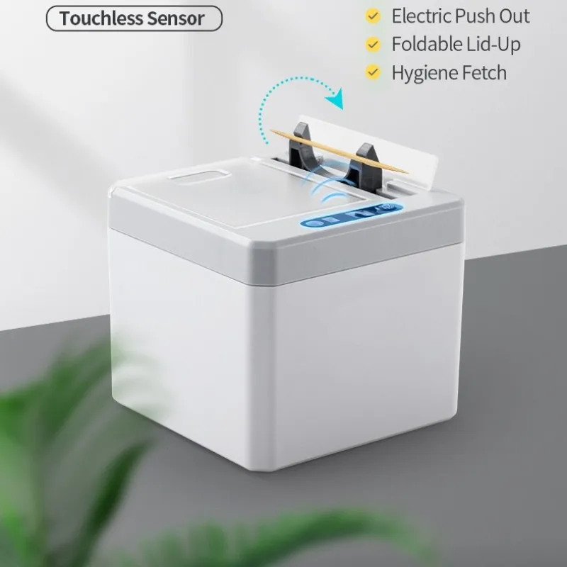 Battery Type New Smart Touchless Plastic Toothpick Box Home Automatic Sensor Dispenser