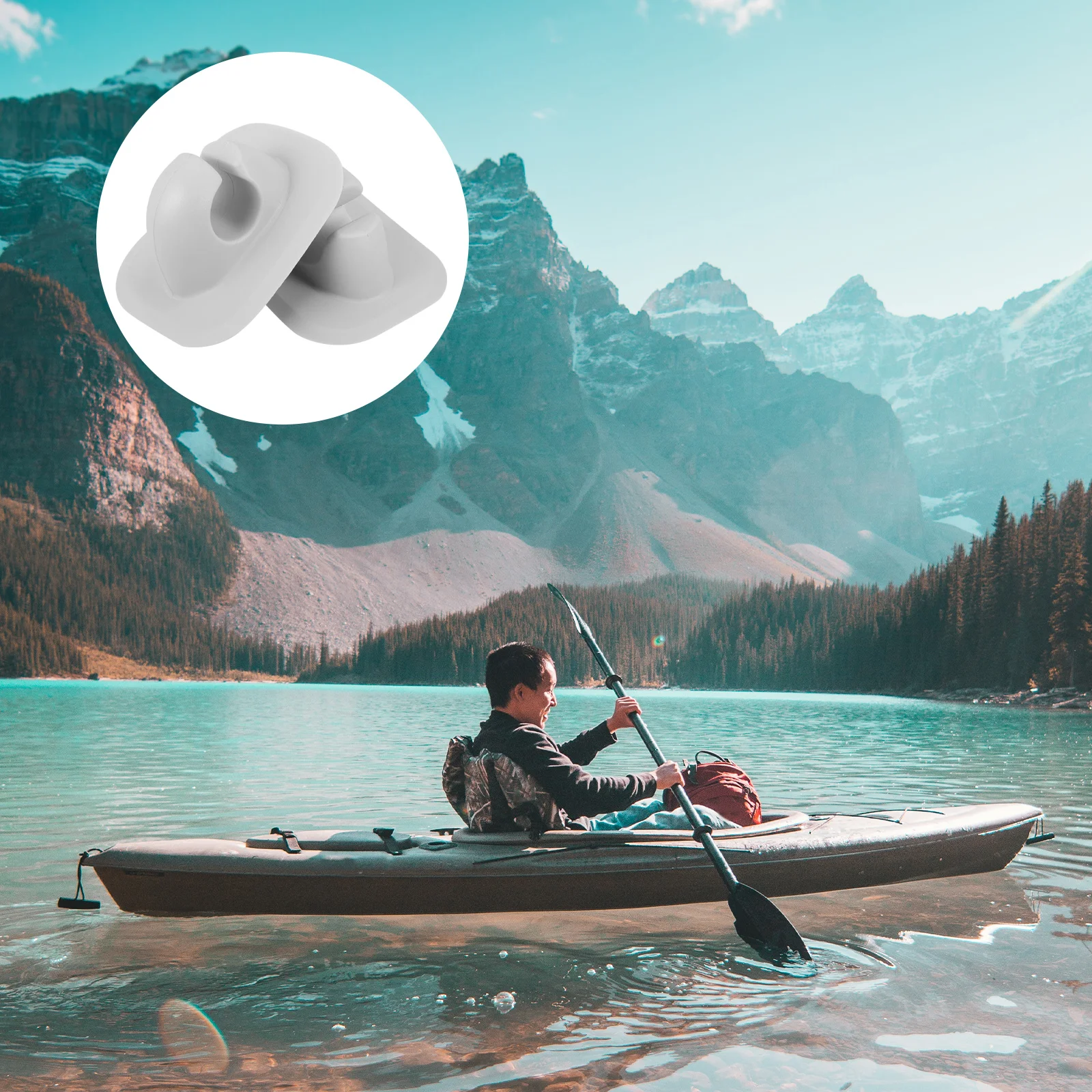 

2pcs Kayak Paddle Holder Canoe Bracket Fixing Buckle Lightweight Deck Mounted Boat Accessories Sturdy Plastic Base Replacement