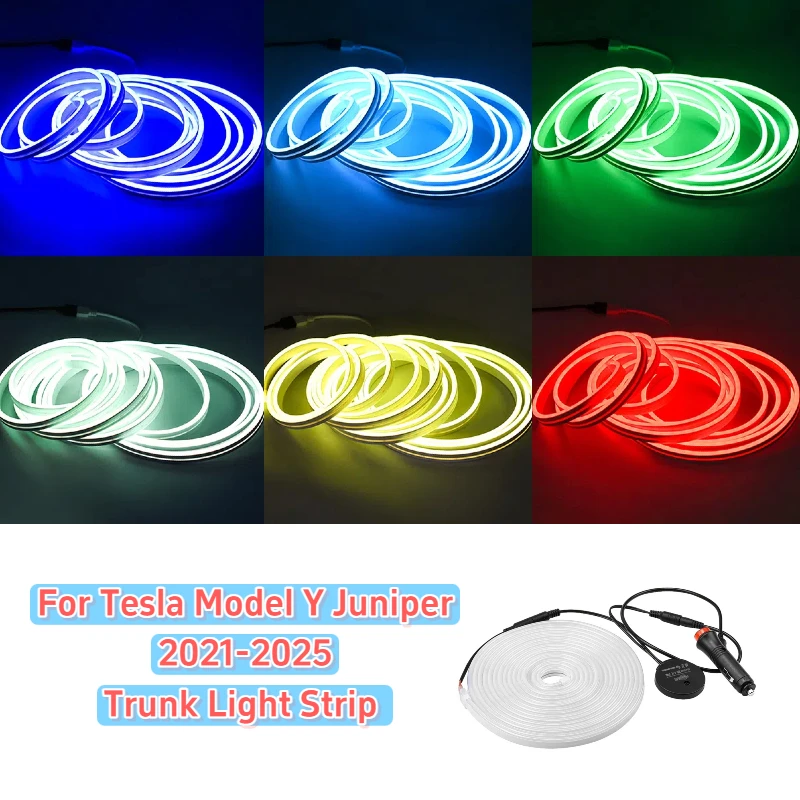 

Trunk LED Light Strip for Tesla Model Y Juniper 2021-2025 Fully Automatic Sensing RGB Tailgate Lighting Ambient Lamp Accessories