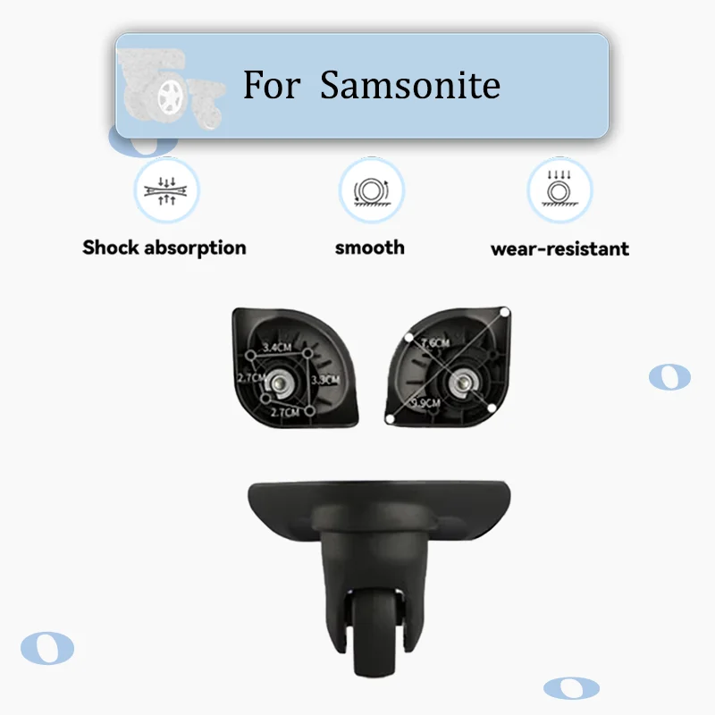 Ruedas de repuesto para equipaje antigolpes Samsonite A52, ruedas giratorias suaves, Kit de reparación de maletas de ajuste Universal