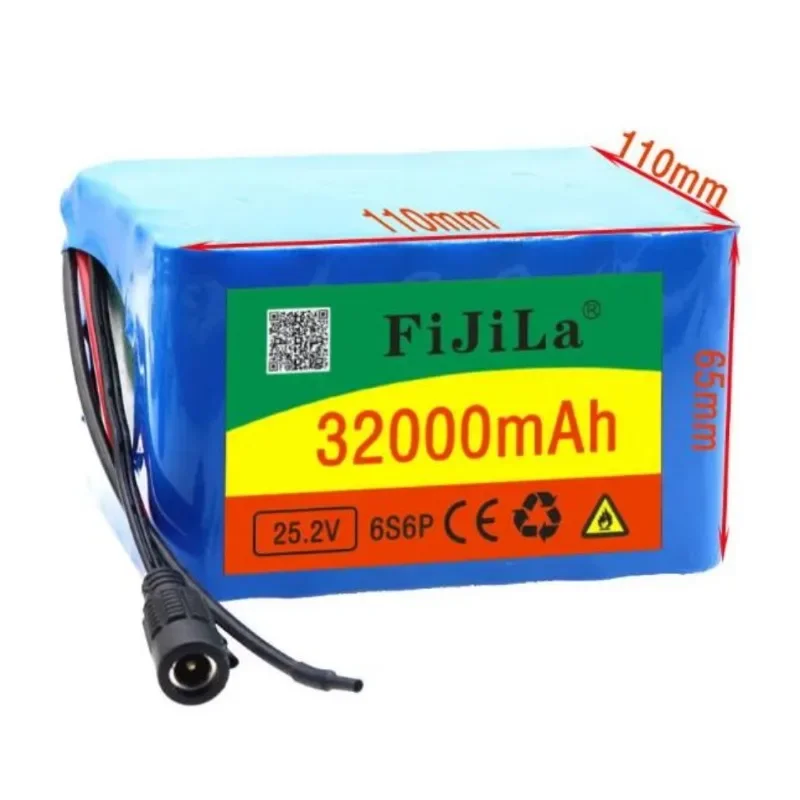 100% New 6s6p Battery L í tio 25.2 v 32000mAh Bicycle L í cio Ionic Battery 350W Electric 250W Motor+25.2V 2A Charger