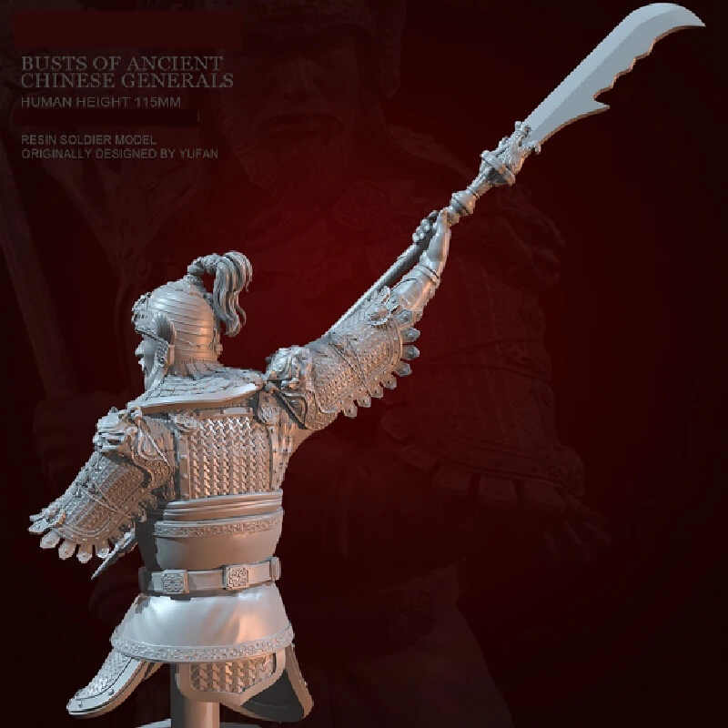 Buste de figurine en résine de 115mm, Micro Miniature Gk général ancien, modèle blanc imprimé en 3d, jouet, Kit non assemblé et non peint