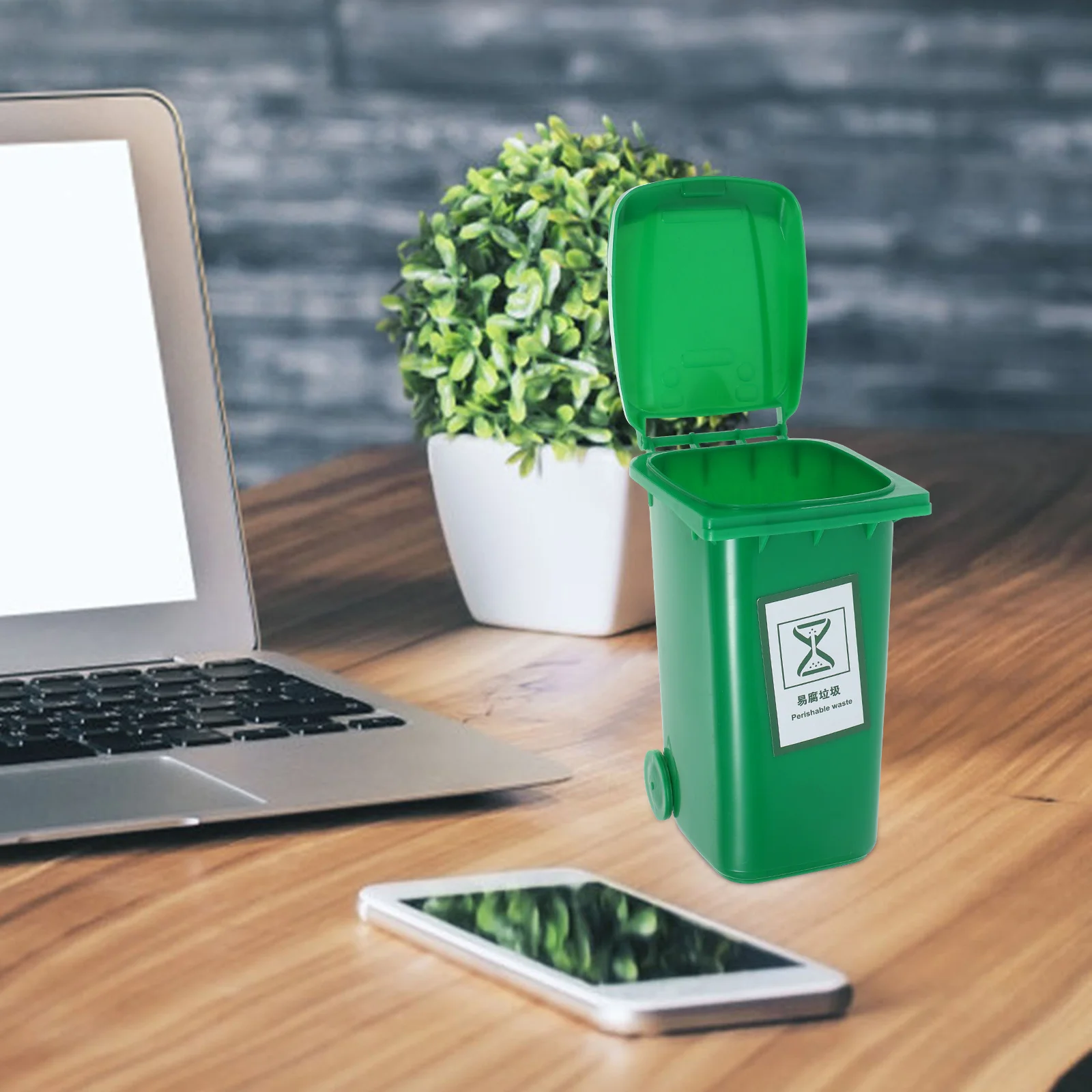 

Mini Desktop Garbage Can Sturdy Pp Compact Trash Bin For Bedroom Office Tabletop Waste Container Practical Storage Holder