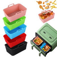 1PC Silicone Baking Tray Rectangular Air Fryer Silicone Pan Pad Kitchen Baking Oil Proof and non Stick Appliance