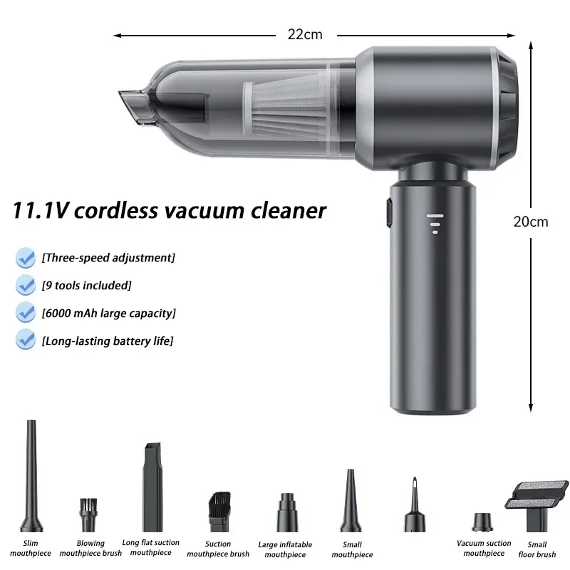 Imagem -06 - Xiaomi-aspirador de Carro sem Fio Mini Portátil Sucção Forte Máquina de Limpeza Portátil 9920000pa