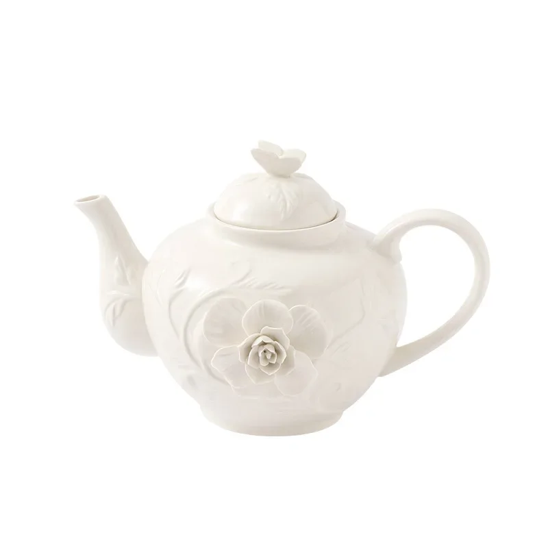 

Embossed French Hand Kneaded Flower Ceramic Coffee Cups and Saucers Set English Afternoon Tea Vintage Tableware Tea Cup