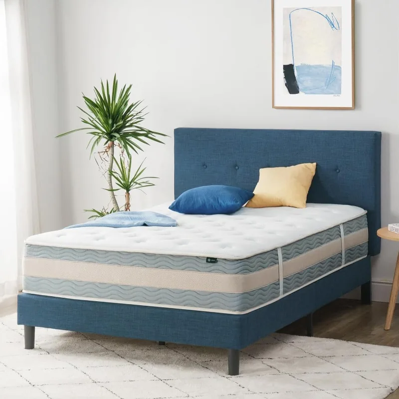 

12 Inch Cooling Comfort Support Hybrid Mattress [New Version], Queen, Fiberglass Free, Medium Plush, Cooling Motion Isolat