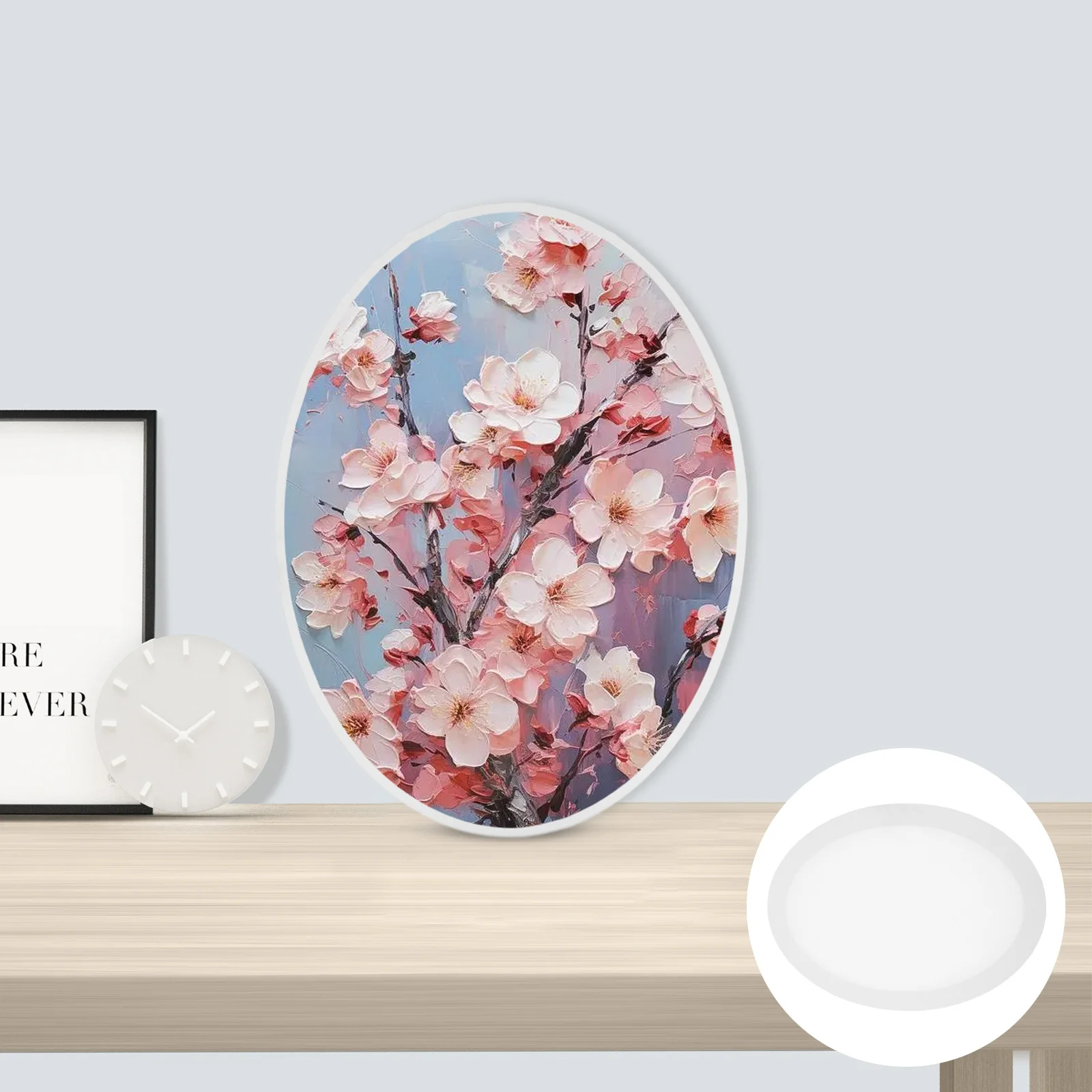 

2pcs Oil Painting Frame Decorative Canvas Panel 30X40Cm Oval White For Acrylics Tempera Diy Students Hobbyists Cotton Painting