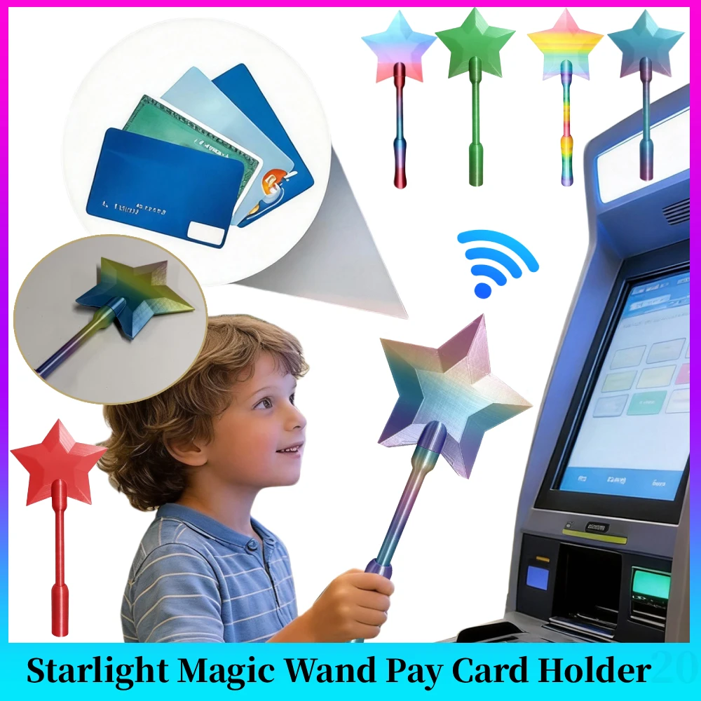 3D Print Wand Tap To Pay Card Holder Starlight Magic Wand Contactless Payment Card Holder Fun Home Decor Ornament Creative Gift