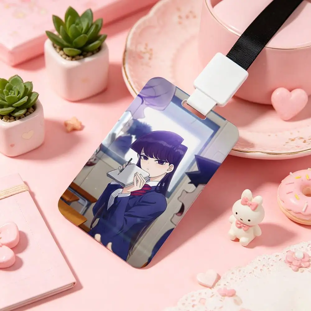 Anime K-Komi Can't Communicate NFC Contactless Sliding Card Sleeve For Student Cards, Bus Cards, ID Cards, And Work Permits