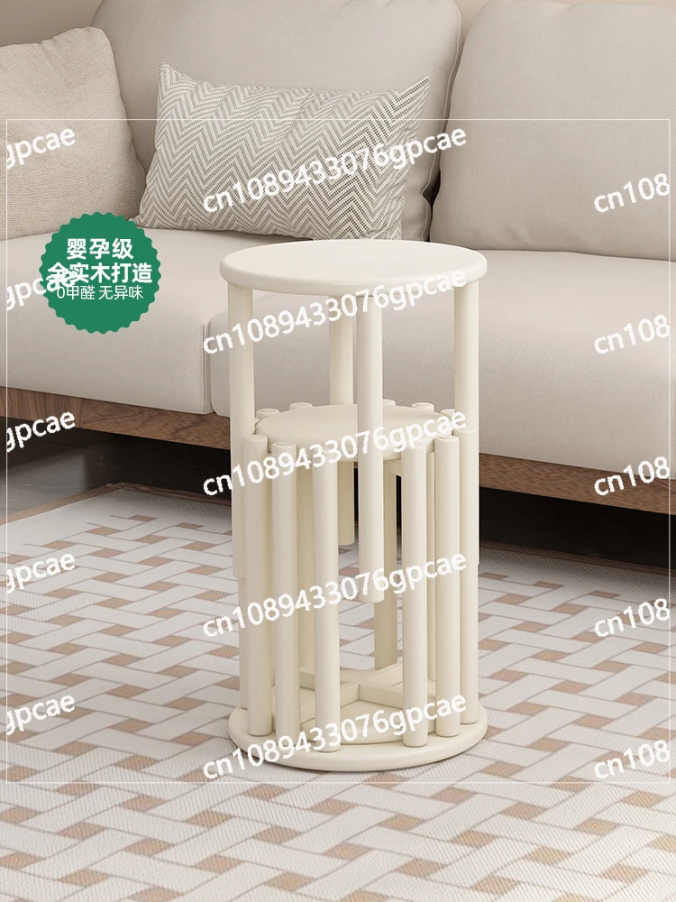 Wood Household Spare Stool Can Be Stacked Light Luxury High-end Dining Table Bench Round Stool Small Size Can Be Stored Chair