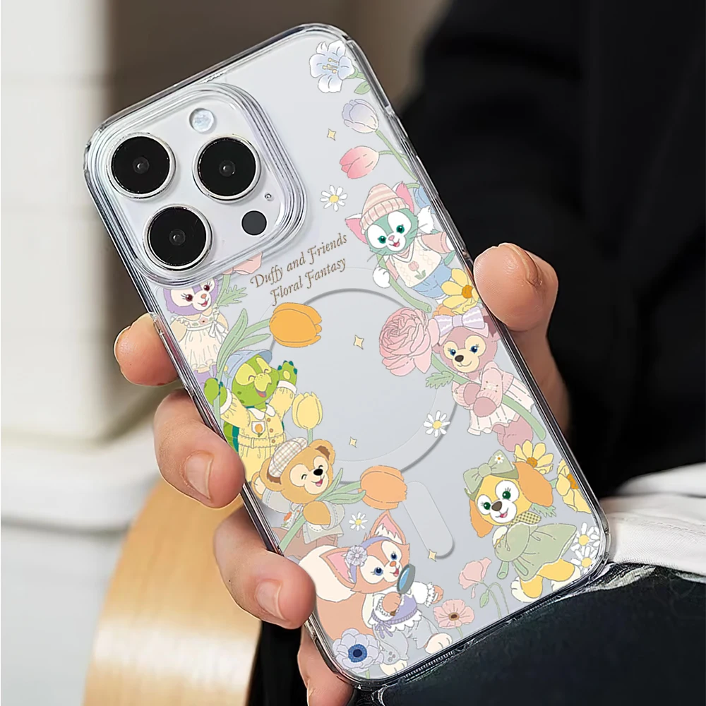 MINISO Duffy with Friends Phone Case for iPhone 12 11 13 14 15 16 Max Pro Plus Magsafe Magnetic Wireless Cover