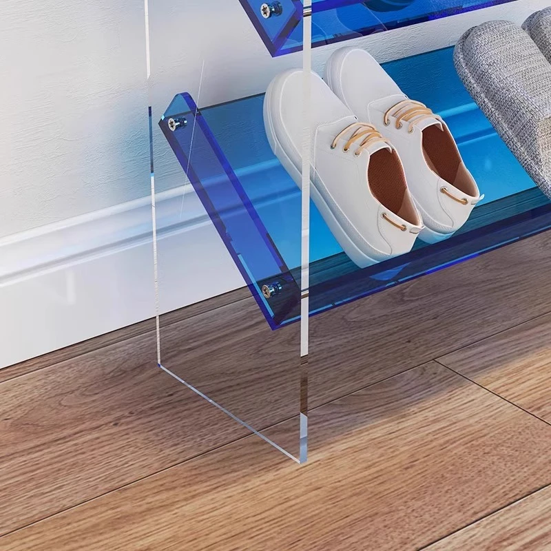 Acrylic Shoe Rack Transparent Entryway Shelf Luxury Footwear Cabinet Minimalist Multi-Tier Storage Tower for Hallway
