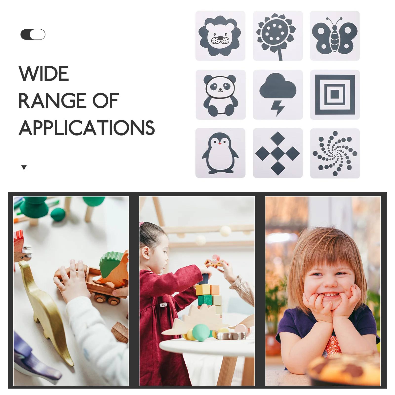 2 セットベビーフラッシュカード視覚刺激カード高コントラストカラー認知トレーニング新生児学習開発カード