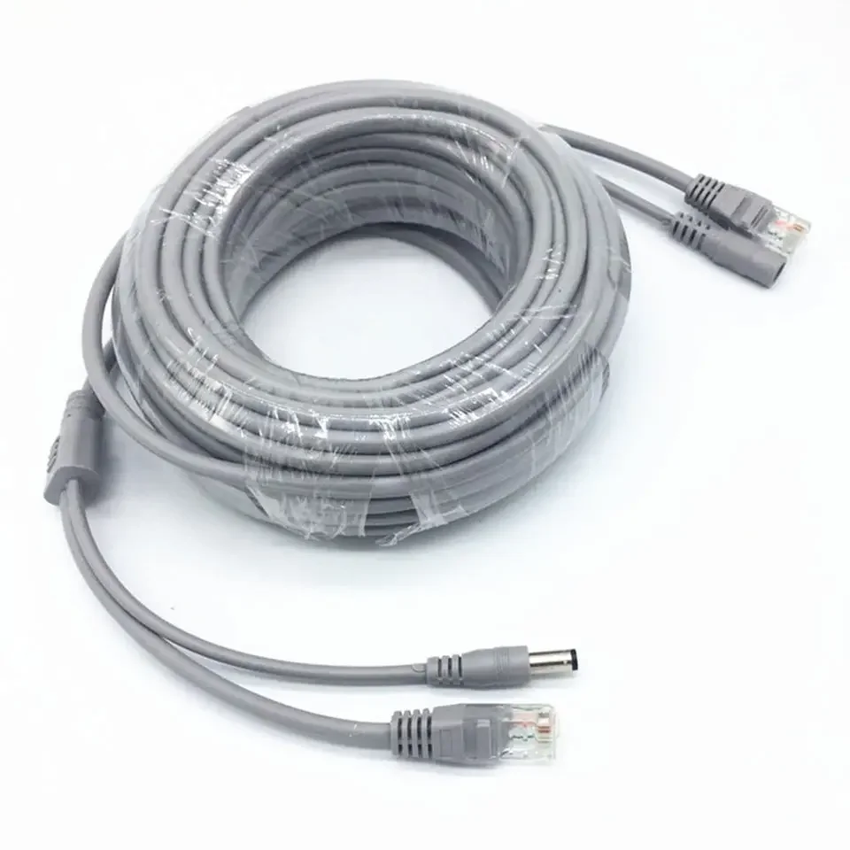 5M/10M/20M Cat5E Network Ethernet LAN RJ45 With Power Extention Cable for CCTV System IP Camera