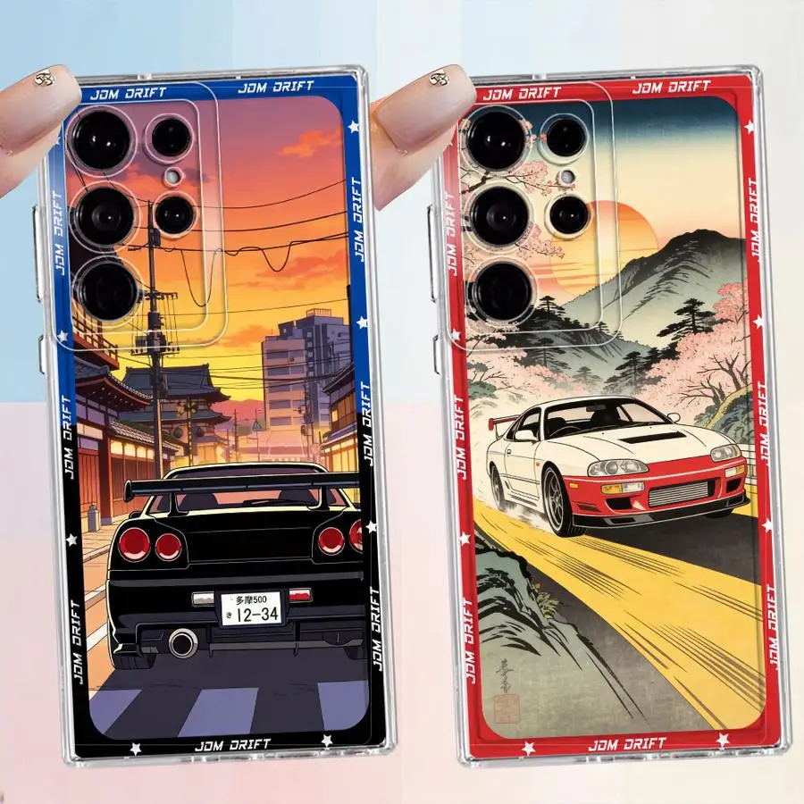 Japanese JDM Drift Car Case for Samsung Galaxy S26 S25 Edge S23 Ultra Note 20 Ultra 10 S24 S20 Plus S21 S22 FE Phone Cover