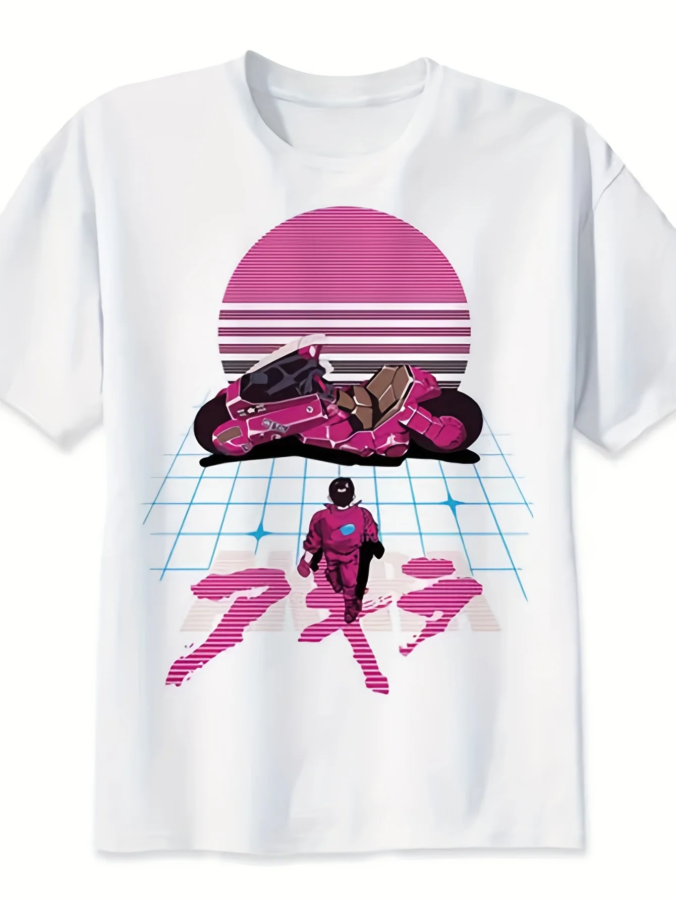 

Akira Synthwave T Shirt Japanese Anime T-shirt Summer Fashion Tshirt Casual White Print For Male Comfortable Men Top Tees Mr2300