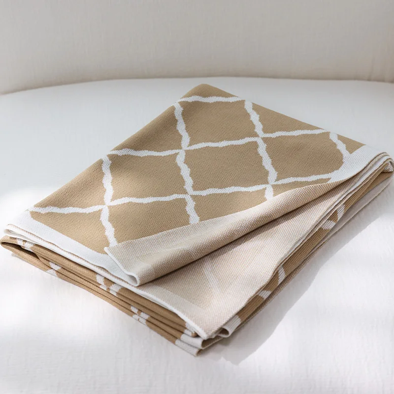 Nordic style knitted thread blanket new nap casual blanket multifunctional cover blanket