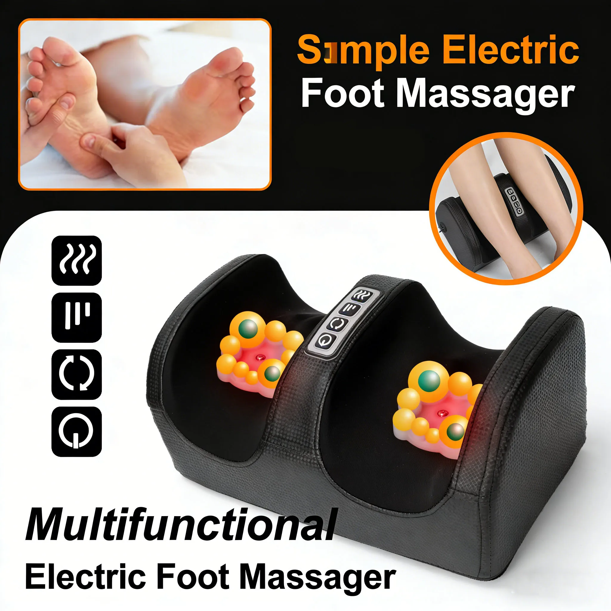 

Электрический массажер для ног с подогревом, глубоким разминанием тканей и горячим компрессом для расслабления мышц стоп и ног, снятия усталости