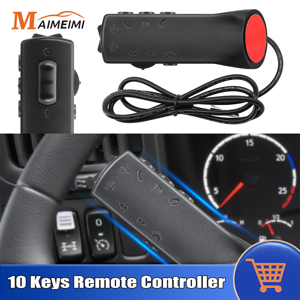10 Keys Car Steering Wheel Button Remote Controller Multi-functional Car Radio GPS DVD Player Universal Wired Remote Control