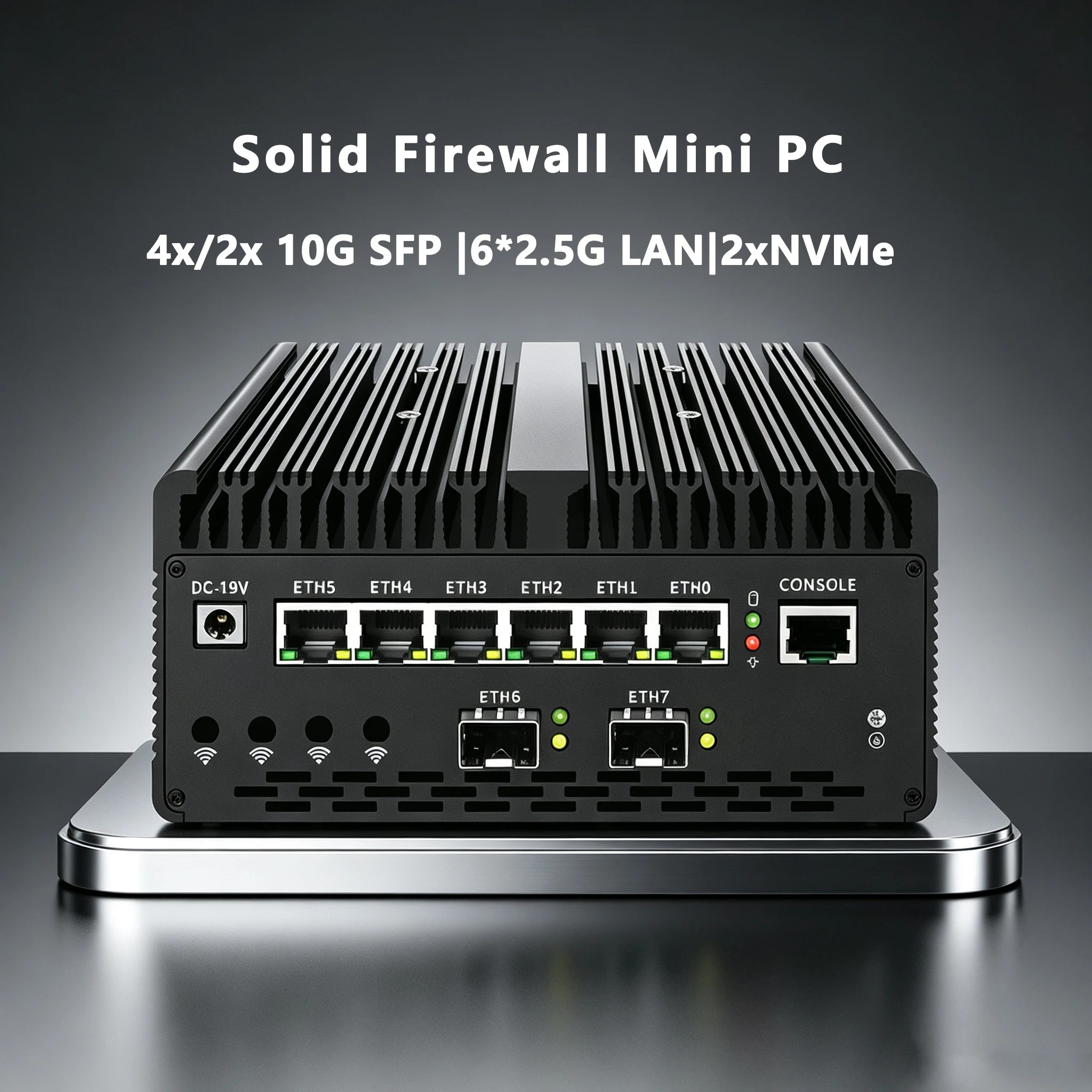 Topton Solid Firewall Mini PC Ultra 7 155H 9 185H 4x/2x 10G SFP 6*2.5G LAN Intel vPro Thunderbolt 4 2xNVMe Proxmox Home Server