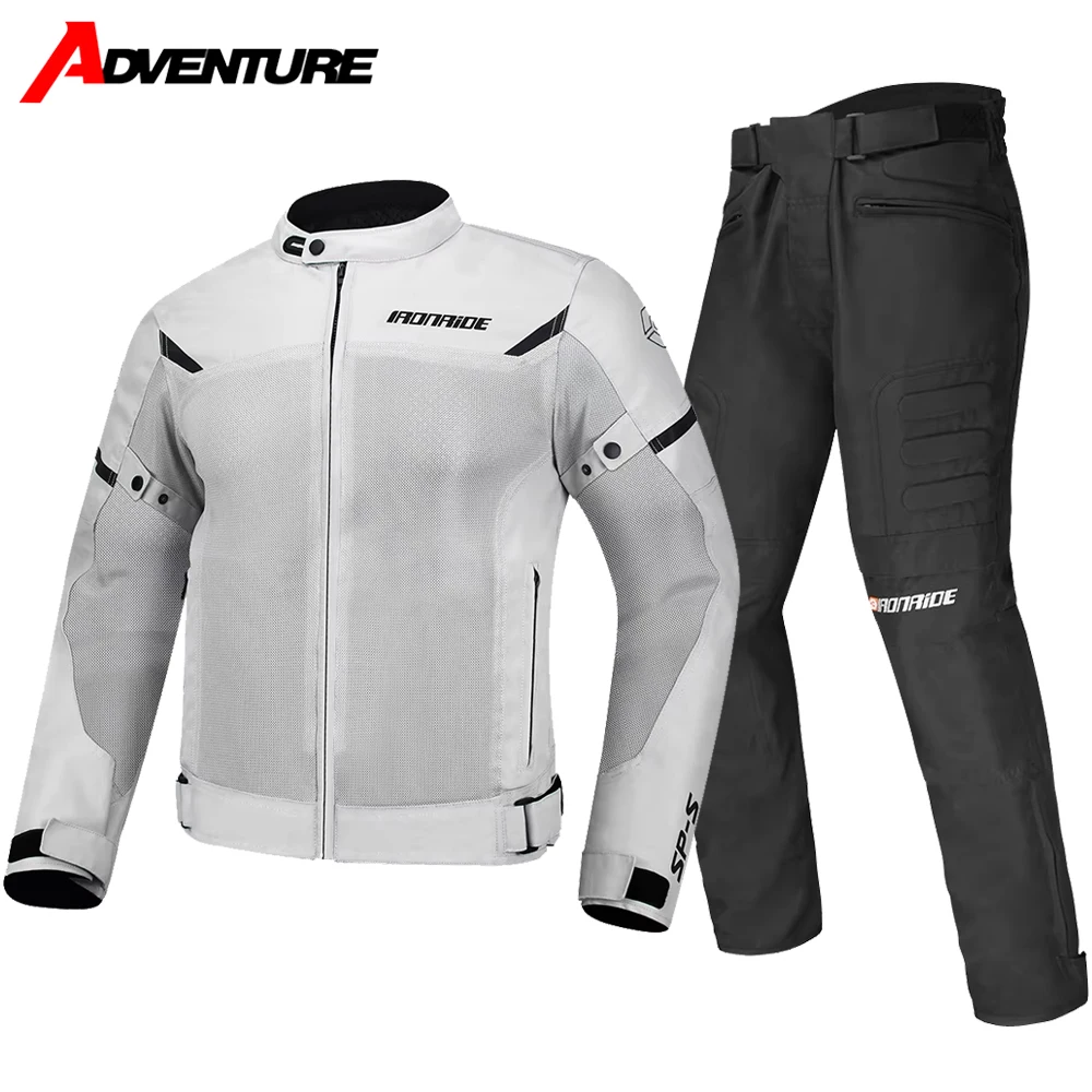 

Мотоциклетная куртка, летние дышащие велосипедные внедорожные мотоциклетные куртки, брюки для верховой езды, удобная гоночная одежда, защитная куртка