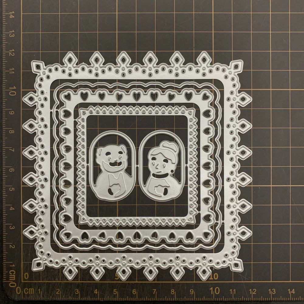 9 أنواع من قوالب القطع المعدنية بإطار بالون استنسل لسكرابوكينغ ذاتية الصنع والنقش الزخرفي للحرف اليدوية قالب القطع #4