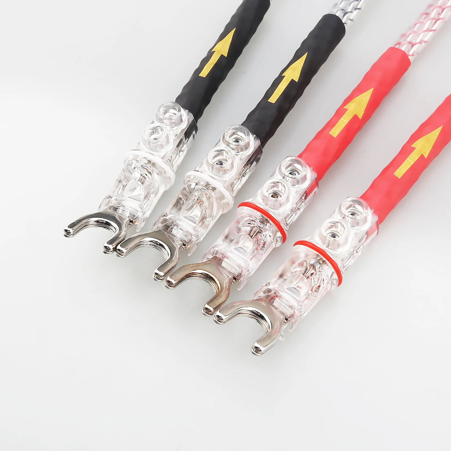 4PCS 7N OCC Silver Plated Speaker Jumper Cable