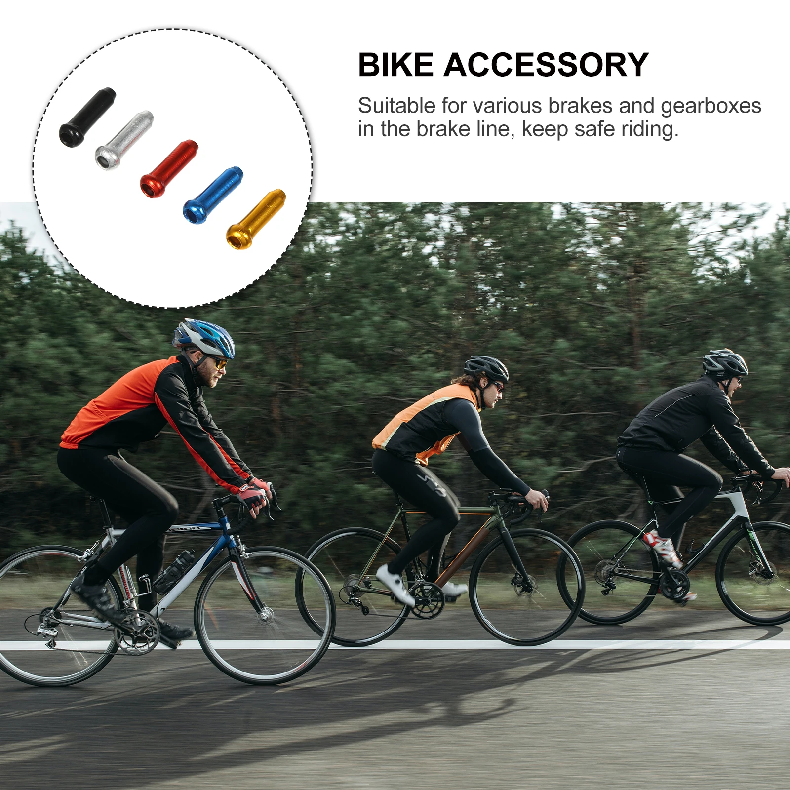 

50pcs Brake Line Cap Aluminum Alloy Durable Bike Cable Tail Suitable for Most Bikes Efficient Safety Riding