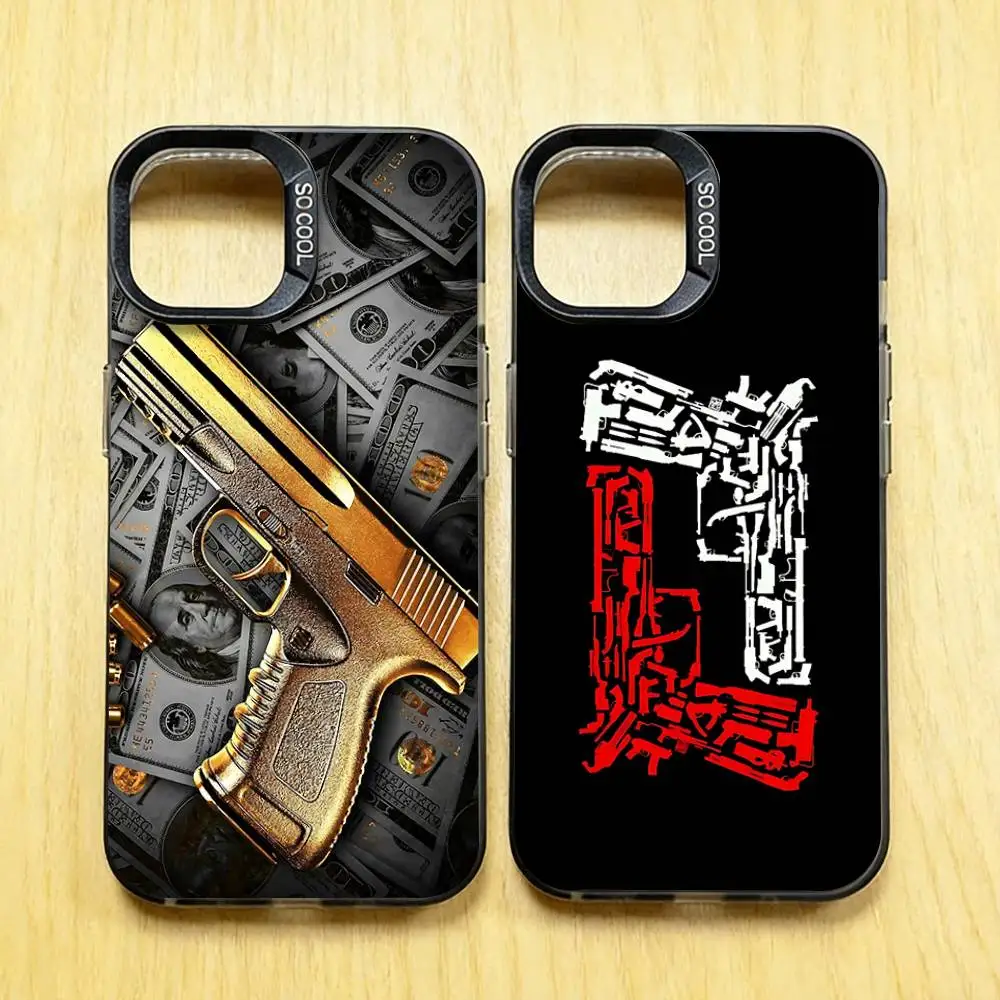 

Cool Pistol Handgun Gun Phone Case for iPhone 17 16 Max Mini 15 14 13 Pro Plus 12 11 X XS Air Premium Protector