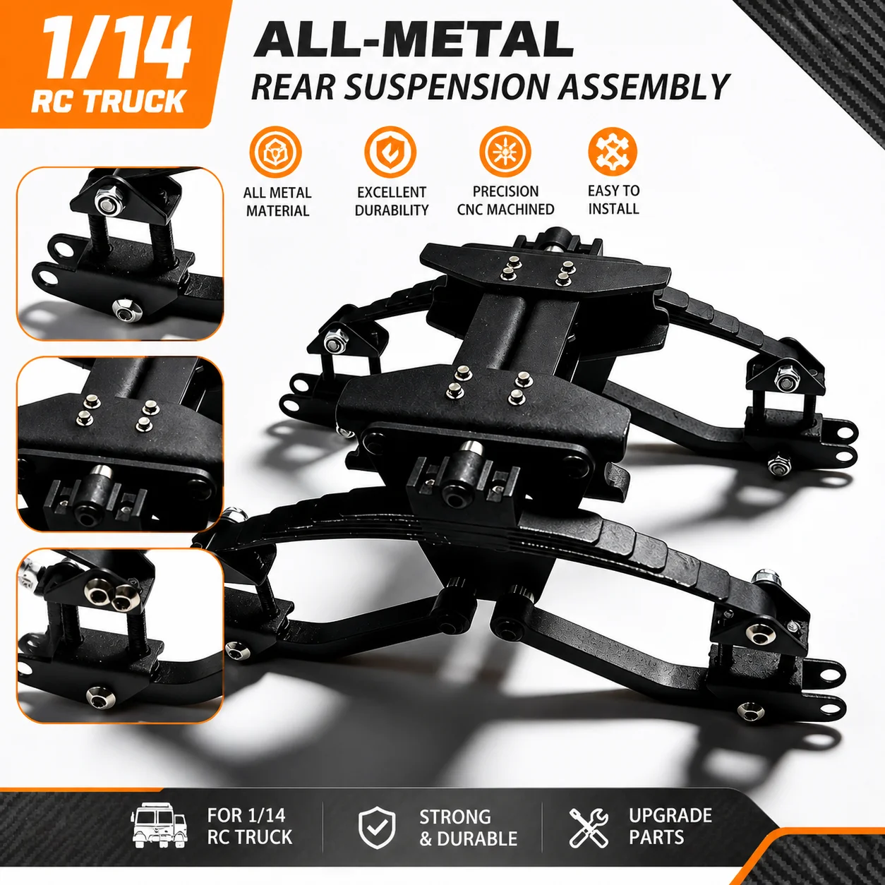 

1:14th Scale Metal Rear Suspension Steel Plate Assembly for Tamiya RC Truck SCANIA 770S VOLVO Mercedes-Benz ACTROS 3363 MAN LESU