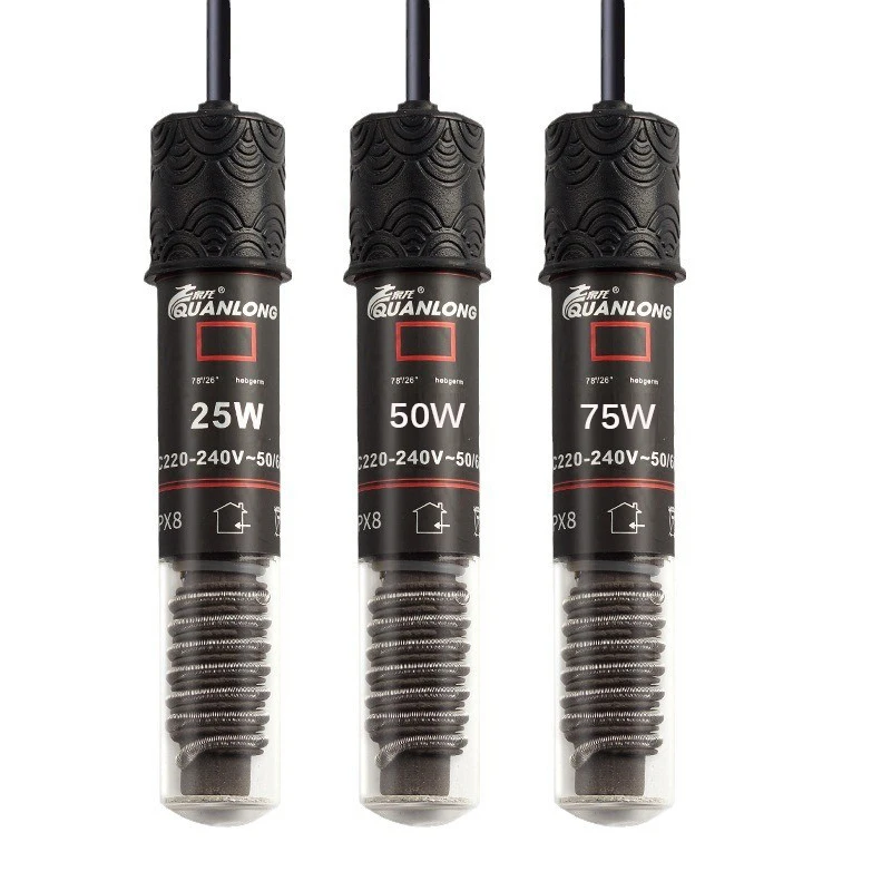 25W 50W 75W Compact Submersible Aquarium Fish Tank Water Heat Rod 50-60Hz 220V-240V Adjustable Temperature Thermostat Heater Rod