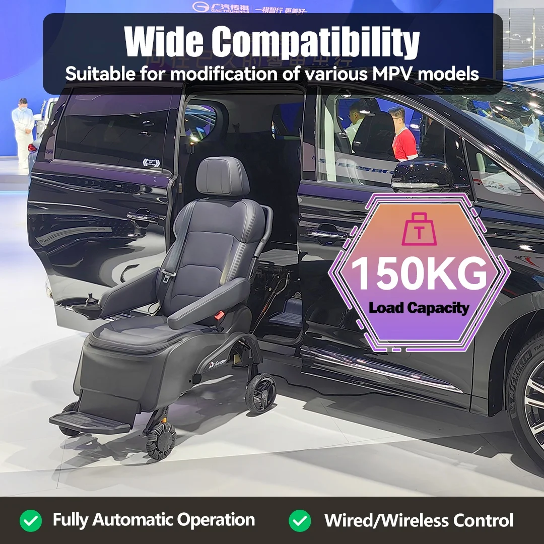 Swivel Lifting MPV Seat For Disabled Old Wheelchair Users Accessible Car Leather Seat Detachable Design